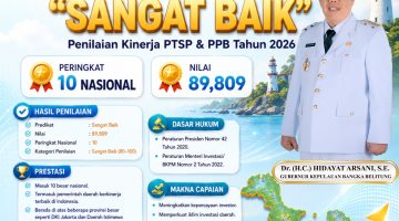 Bangka Belitung Melesat, Masuk ke 10 Besar Pelayanan Investasi Terbaik se-Indonesia